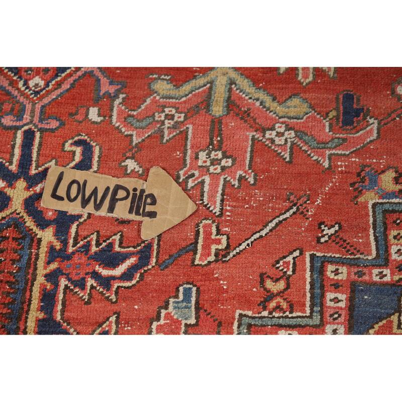 Vegetable Dye Heriz Serapi Persian Antique Rug Handmade Wool Carpet - 7'8" x 10'7"