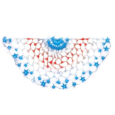 LED Lighted Patriotic 4-Foot Long Bunting - 7.250 x 4.500 x 3.380