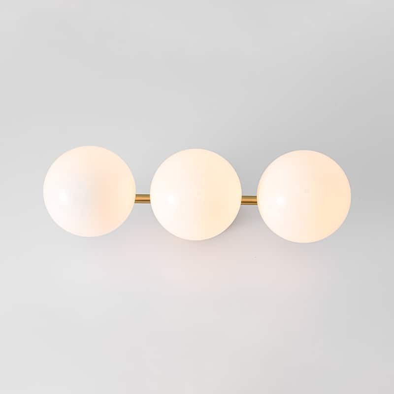 Modern 3-Light Opal Glass Globe Semi Flush Mount Ceiling Light