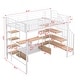 preview thumbnail 13 of 16, Full Size Metal Loft Bed with Staircase, Low Storage Table and Storage Shelves, Black