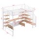 preview thumbnail 13 of 14, Full Size Metal Loft Bed with Staircase,Low Storage Table and Storage Shelves