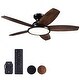 preview thumbnail 6 of 113, 5 - Blade Low Profile Flush Mount Modern Ceiling Fan with LED Light and Remote
