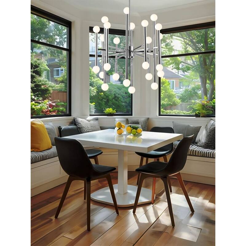 24-Light Modern Sputnik Chandelier in Chrome Finish - N/A