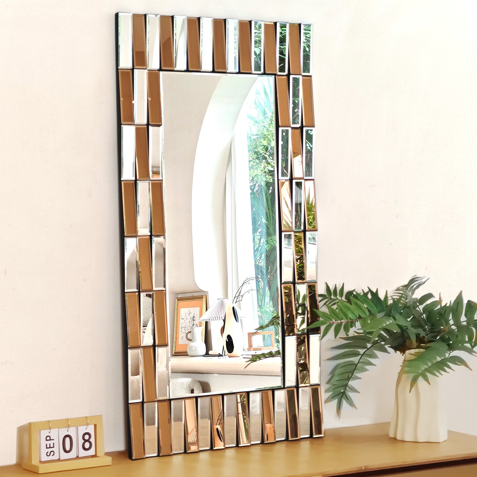 Large beveled mirror sales