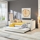 preview thumbnail 2 of 2, Twin Velvet Daybed with Button and Copper Nail with Trundle, Beige