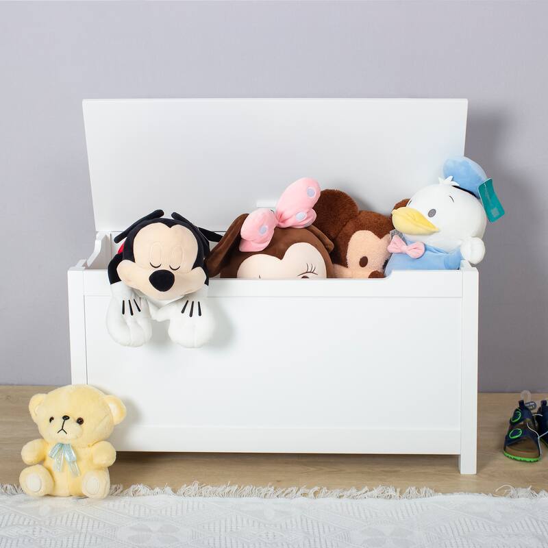 31.5"W Simple Wooden Toy Box - White