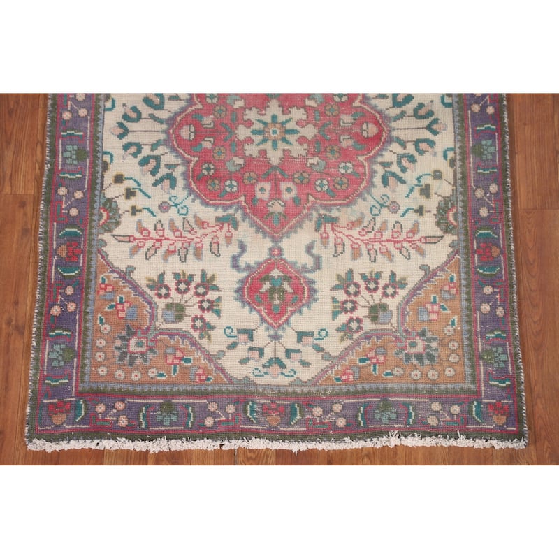 Tabriz Persian Accent Rug Hand-Knotted Wool Carpet - 3'2"x 4'7"