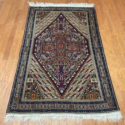 HERAT ORIENTAL Handmade Balouchi Wool Rug - 3'10" x 6'6"