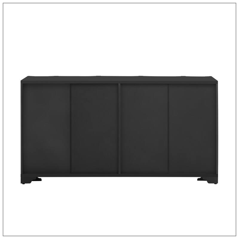 Sophisticated 4-Door Sideboard Adorned with Intricate Linear Accents