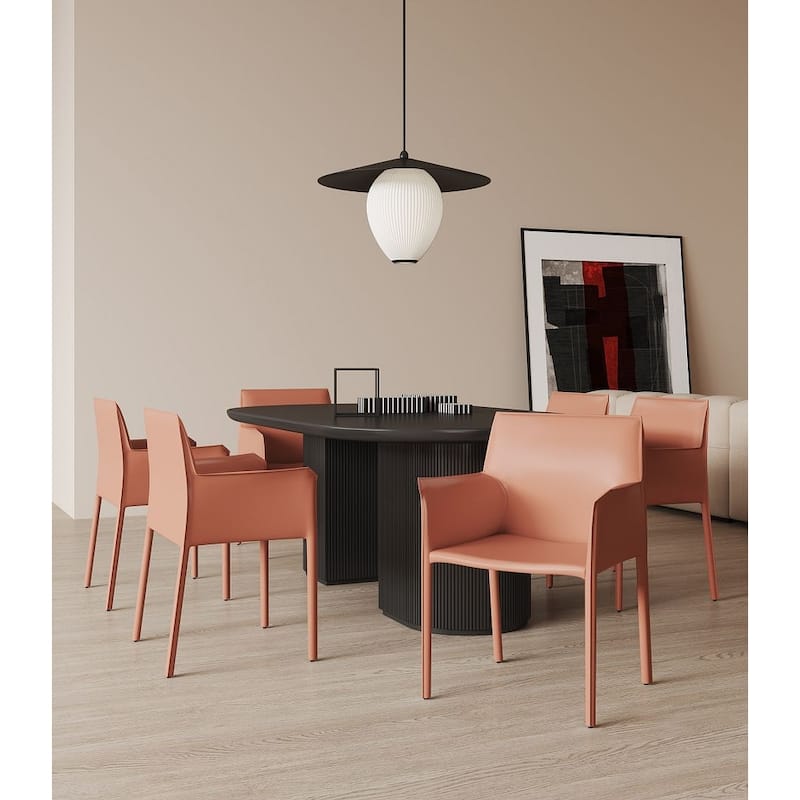 Paris Saddle Leather Dining Room Armchair (Set of 2)