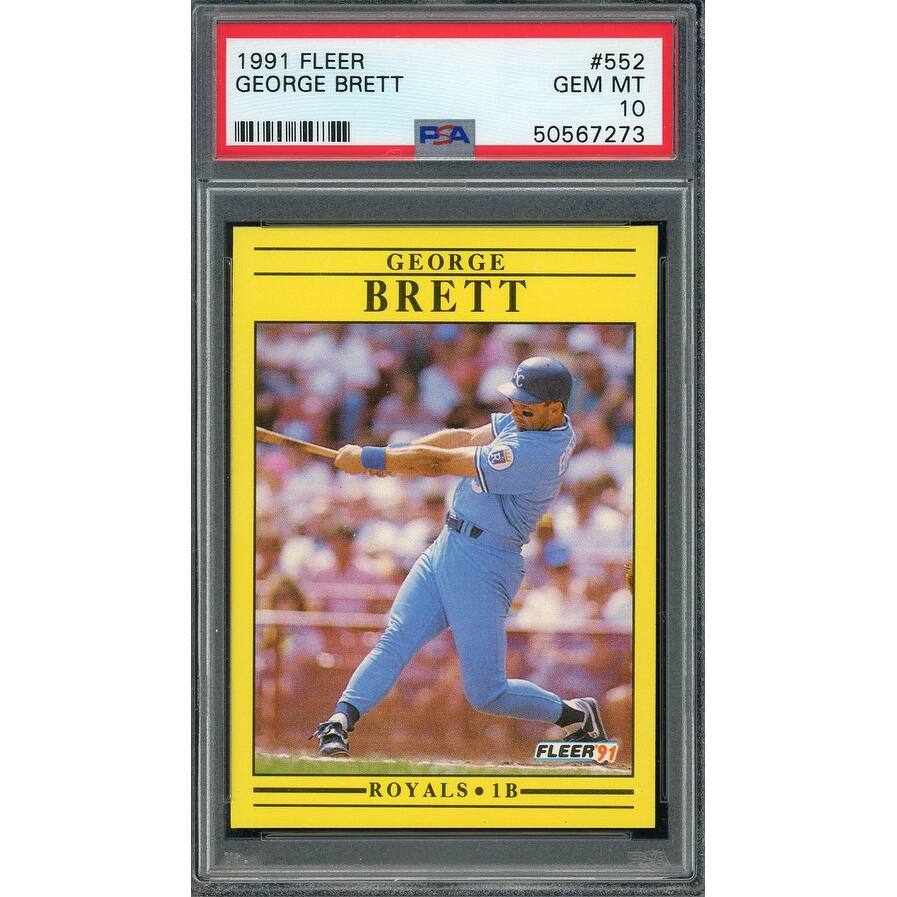 George Brett 1991 Fleer Baseball Card #552 Graded PSA 10 GEM MINT - 8'6" x 11'6"
