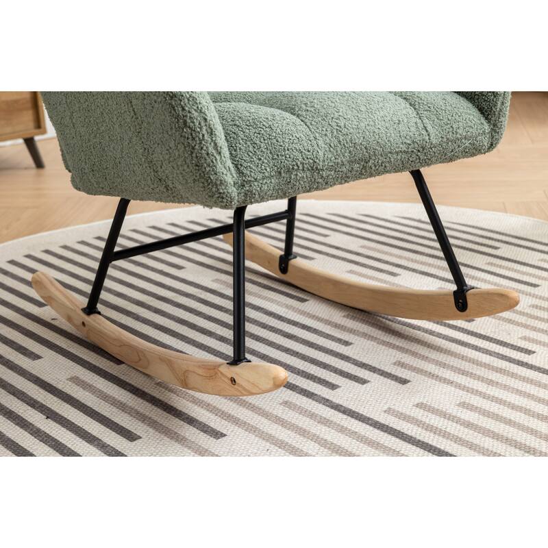 Teddy Green Velvet Recliners Lounge Wingback Glider Rocker Bed Bath