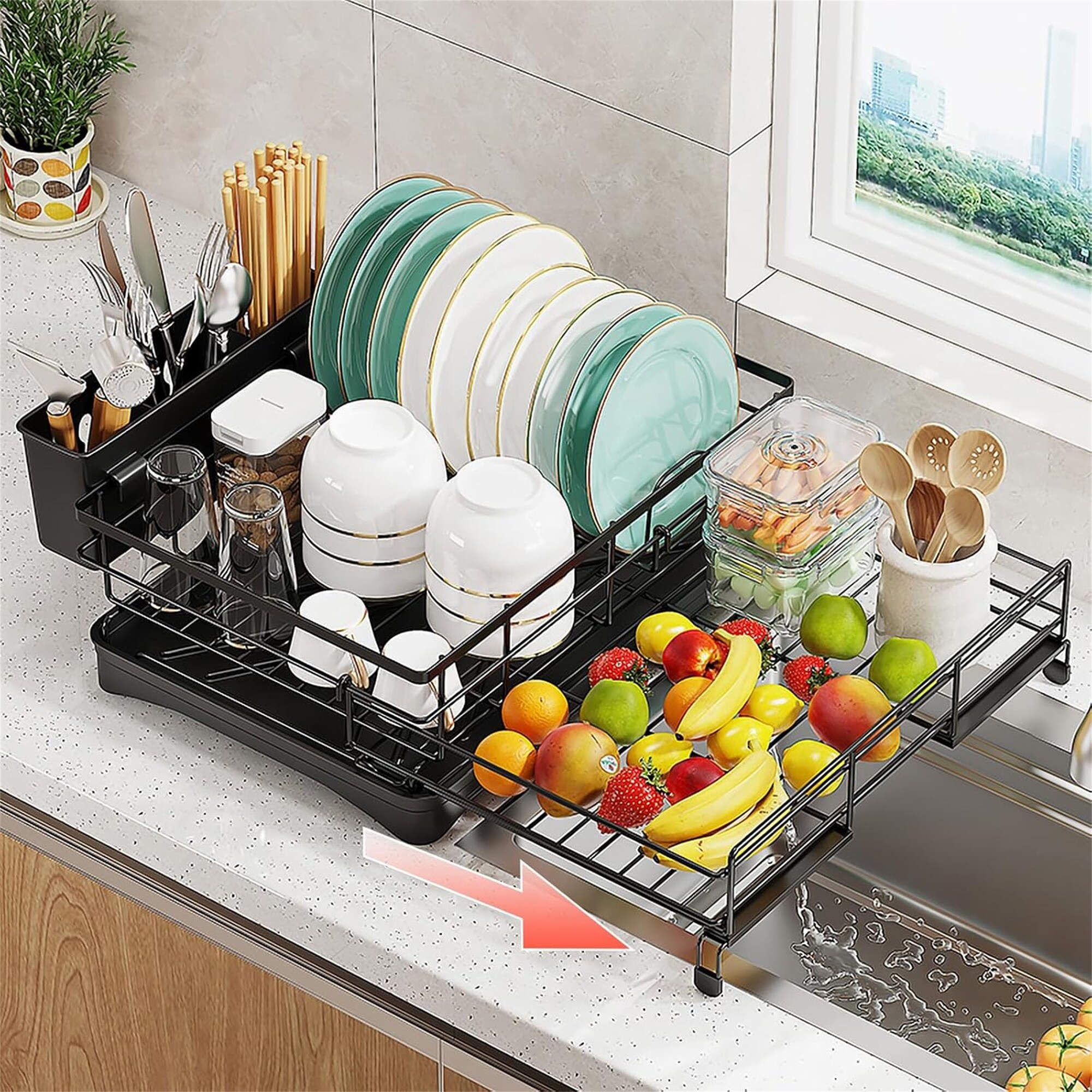 Large dish drying rack bed bath and beyond 2025