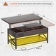 preview thumbnail 14 of 27, Lift Top Coffee Table with LED Lights and USB Port, Modern Farmhouse Convertible Dining Table