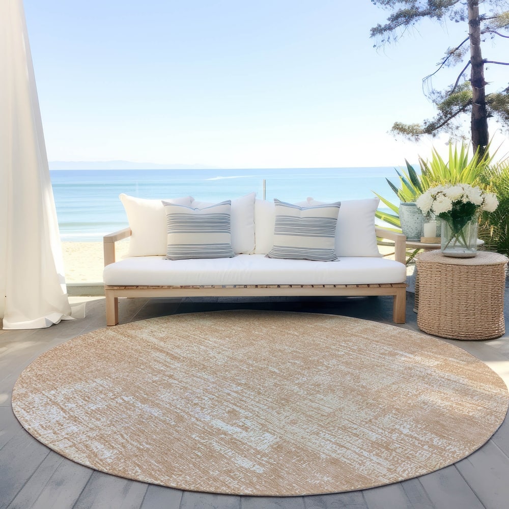 Machine Washable Indoor/ Outdoor Chantille Abstract Solid Rug