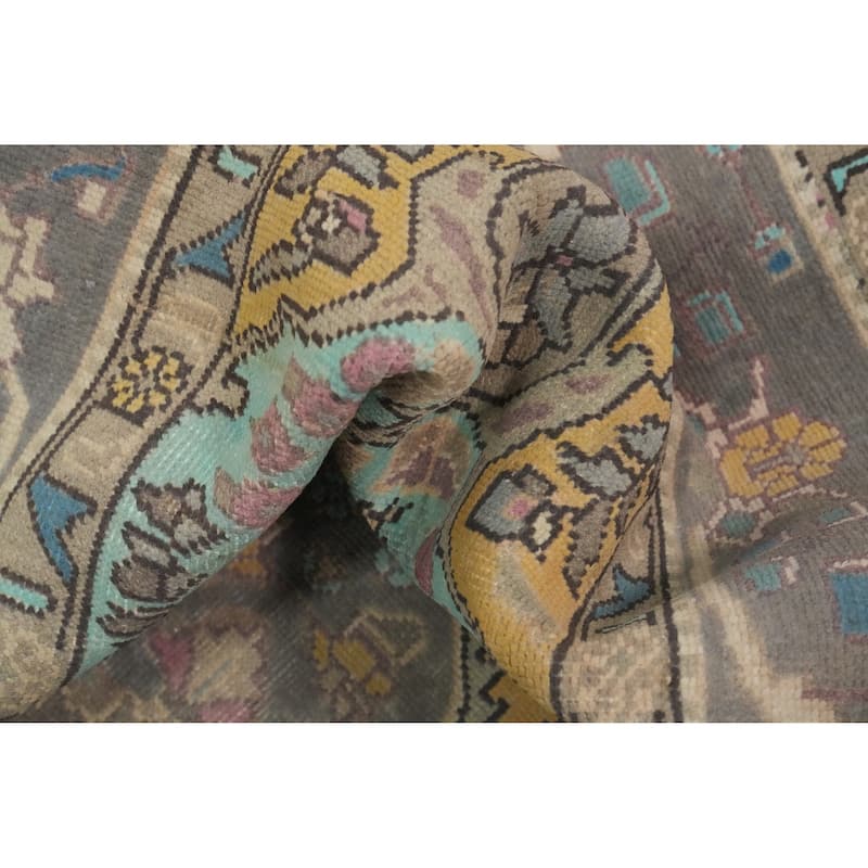 Hand Knotted Oriental 100% Wool Carpet Traditional Floral Oranges & Rust Tabriz Area Rug - 9' 4'' X 6' 5''