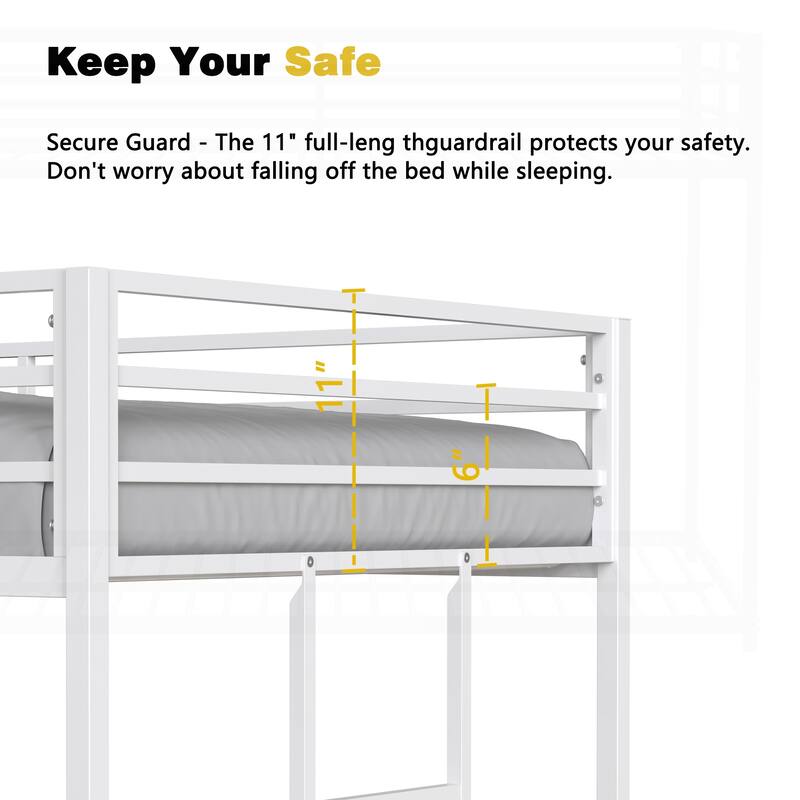 Sturdy and Versatile Metal Twin Over Twin Bunk Bed for All Ages