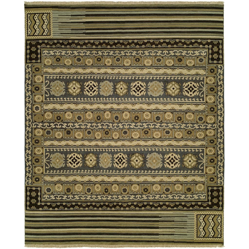Traditional Multi-Colored Flatweave Wool Area Rug