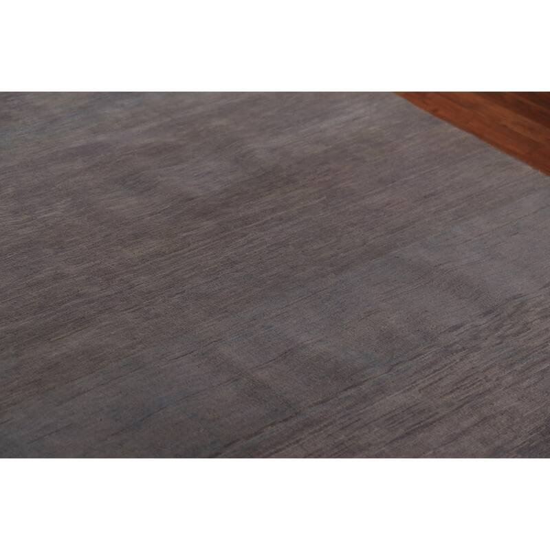 Modern Gray Gabbeh Oriental Area Rug Hand-Knotted Wool Carpet - 7'0" x 9'7"