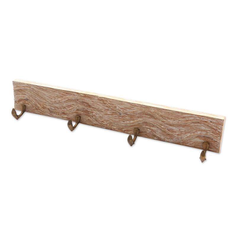 Novica Handmade Dolphin Beach Wood Coat Or Key Rack