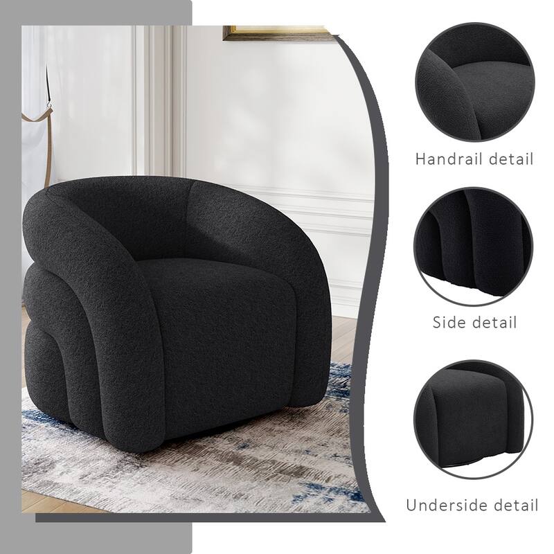 Upholstered Boucle Swivel Accent Chair