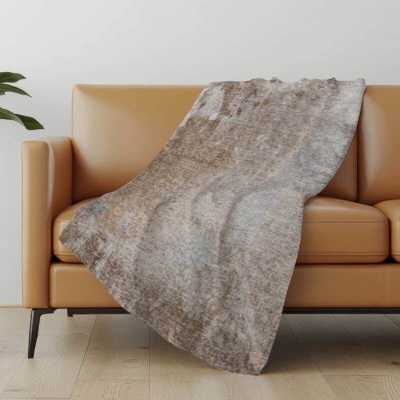Premium Machine Washable Abstract Ombre Sherpa Throw Blanket