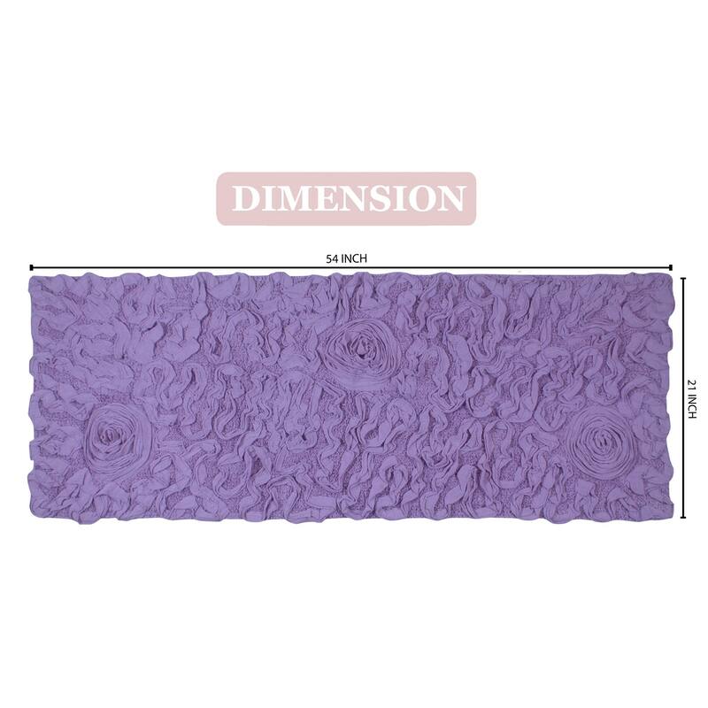 Bell Flower Bathroom Rug, Cotton Soft, Water Absorbent Bath Rug, Non Slip Shower Rug Machine Washable 21"x54" Runner