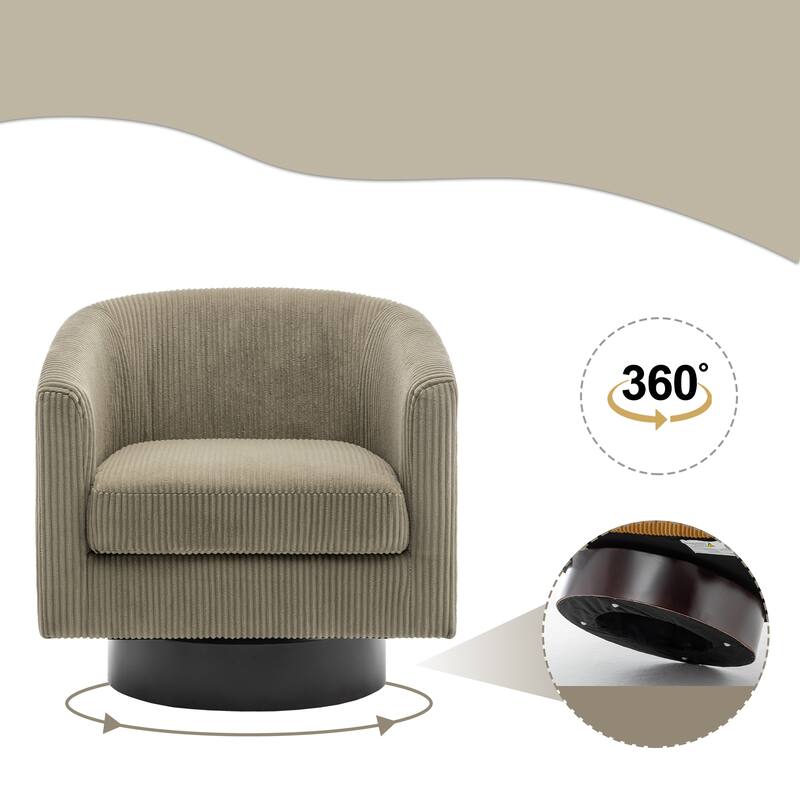 UIXE 360° Swivel Barrel Accent Chair Armchair For Living Room
