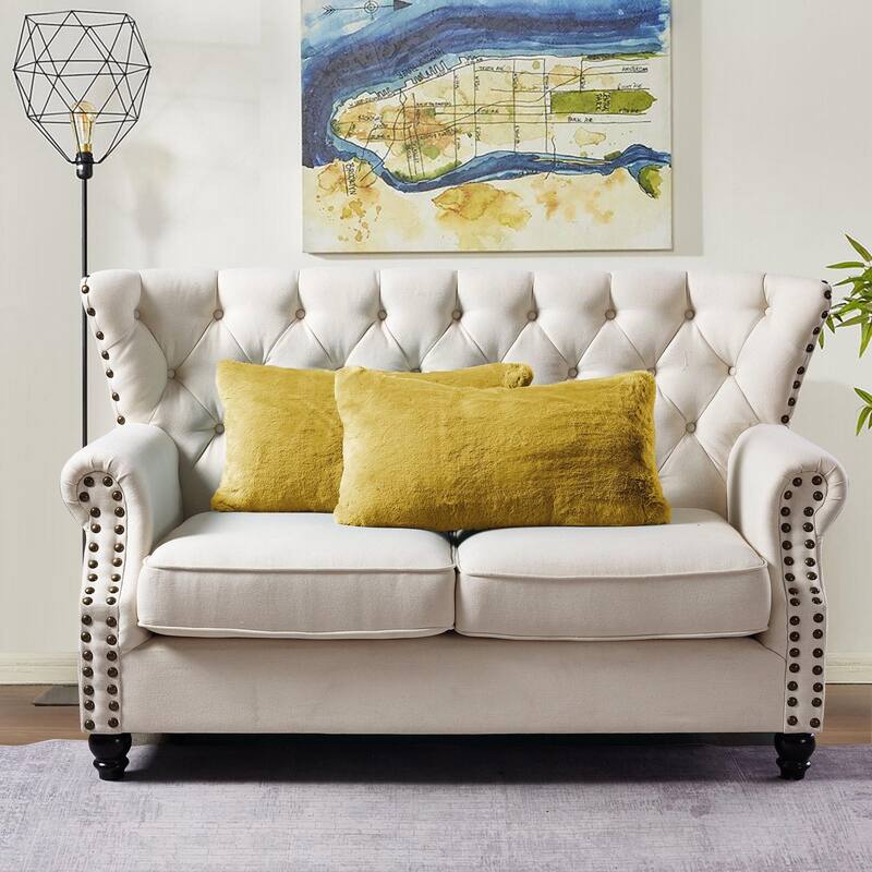 Serenta Heavy Fauxfur Pillow Shell 2 PC Set, NO INSERT - 14" x 26" - Lemon Curry