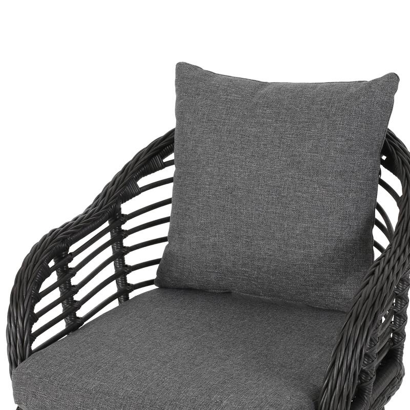 Tatiana Indoor/Outdoor Wicker Club Chairs with Cushions (Set of 2) by Christopher Knight Home