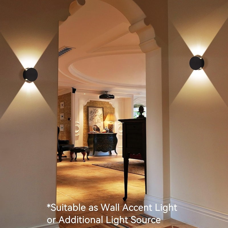 Led wall light black hallway light plastic mount light