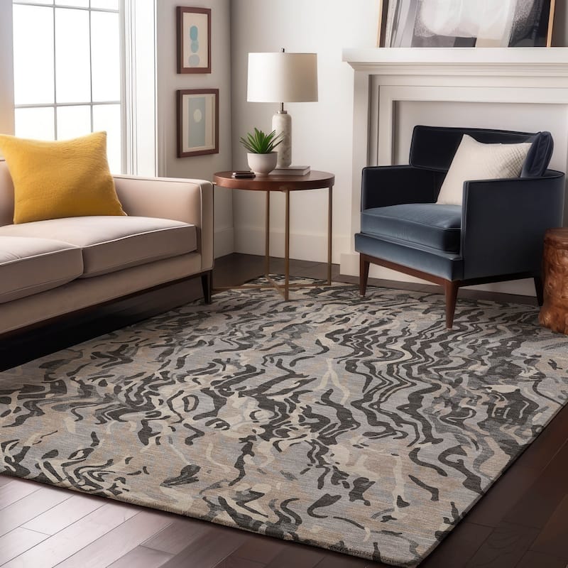 Premium Washable Super Soft Modern Contemporary Mayfield Rug - Gray - 8' x 10'