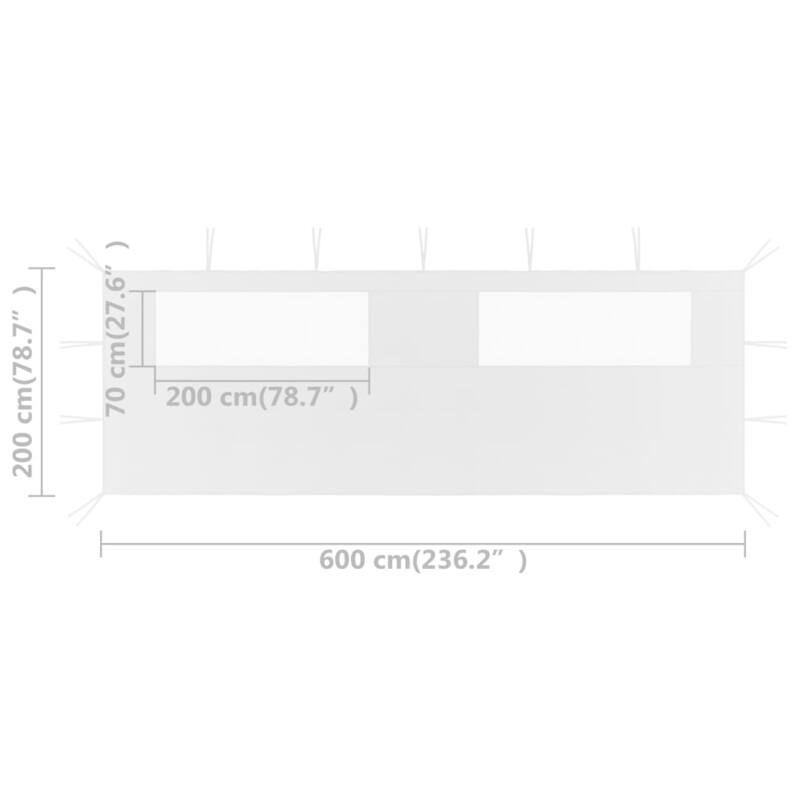vidaXL Canopy Sidewall Patio Pavilion Panel Walls Gazebo Sidewall with Windows