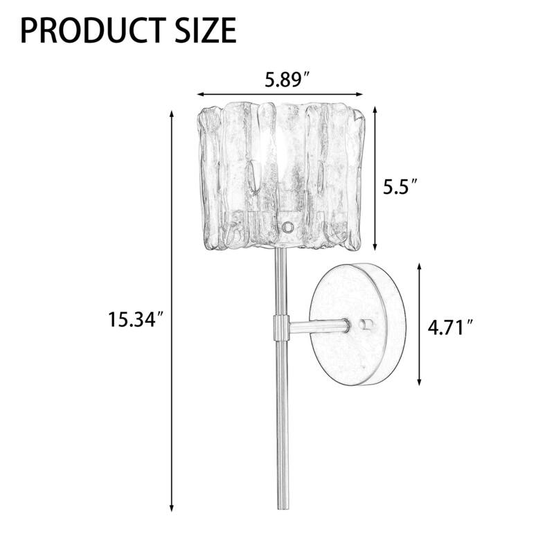 Frosted Glass Metal Single/ Double Light Indoor Wall Sconce.