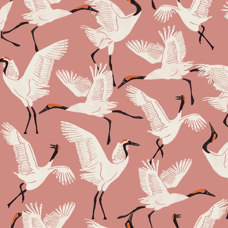 Tempaper Family of Cranes by Novogratz Peel and Stick Wallpaper