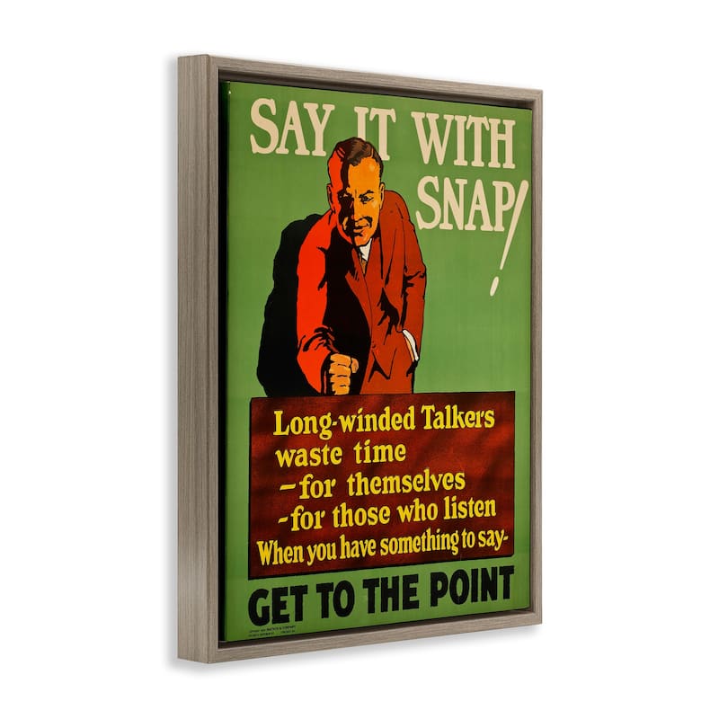Stupell Vintage Say It With Snap Framed Floater Canvas Wall Art Design By Marcus Jules