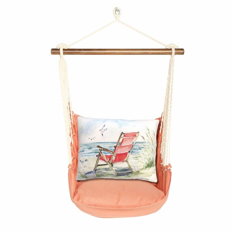Magnolia Casual Swing Set 4 piece - Living Coral w/ Red Beach Chair