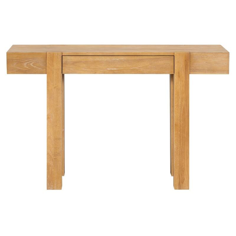 Modern 47.2" Wooden Console Table with Hidden Drawer and Side Power Outlet for Entryway or Living Room