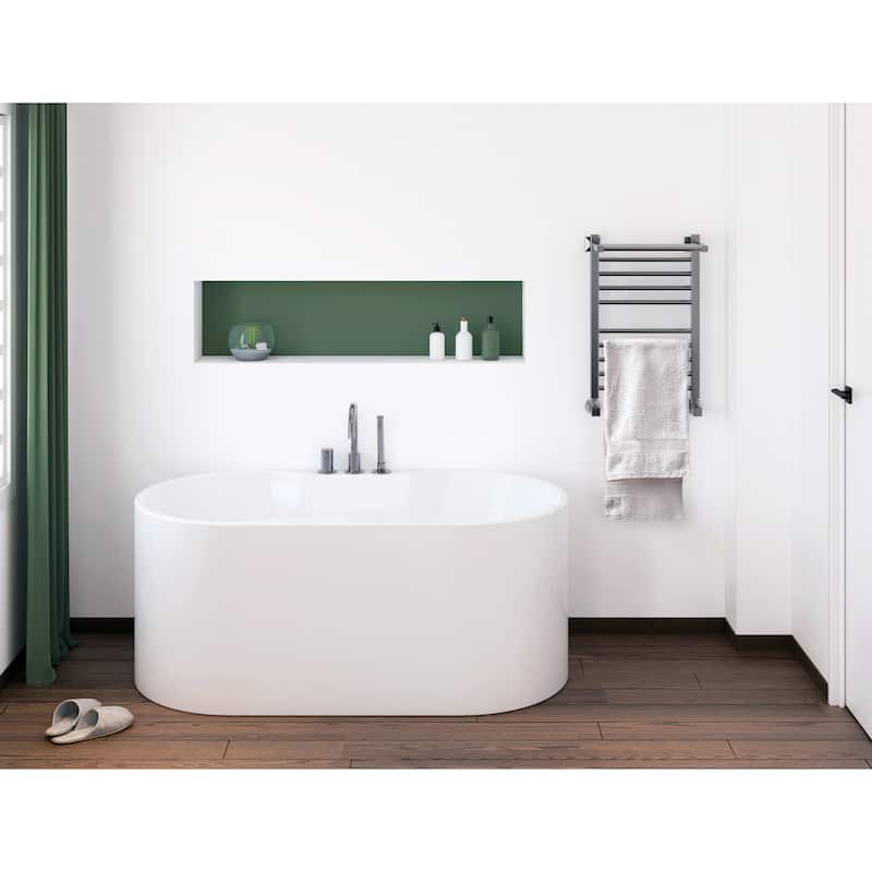 Palmer 56" Freestanding White Acrylic Bathtub with Adjustable Feet