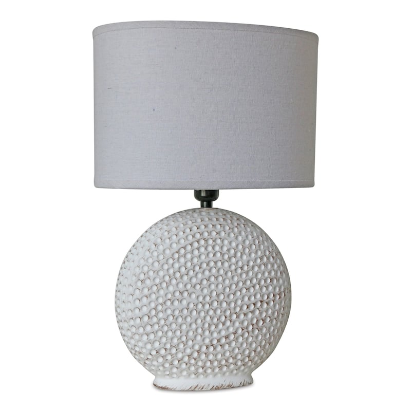 Notched Table Lamp with Drum Shade - 26.25" - White