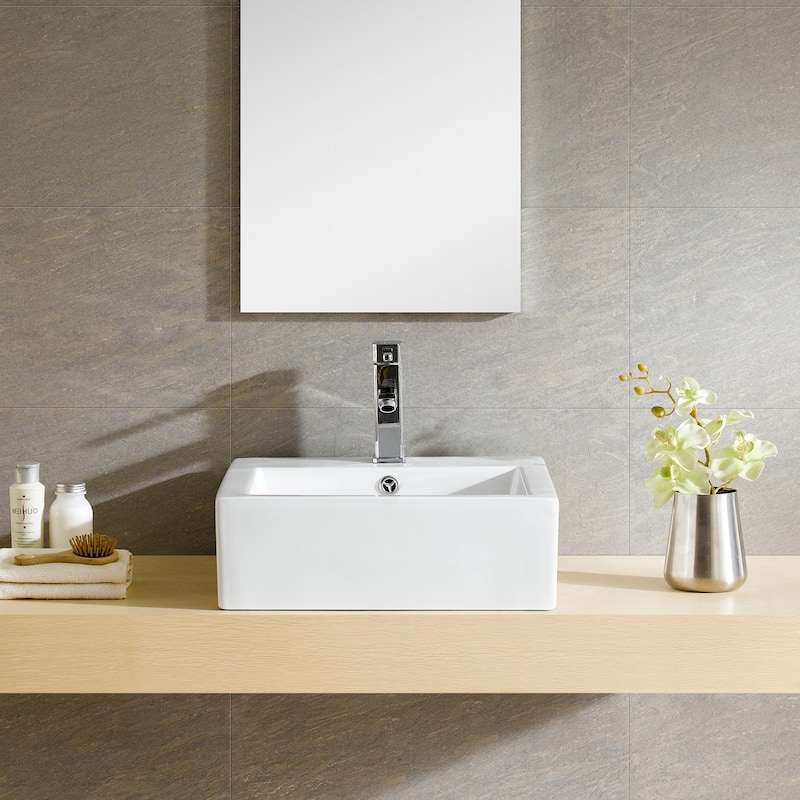 Fine Fixtures Square Vessel Sink Vitreous China w Overflow