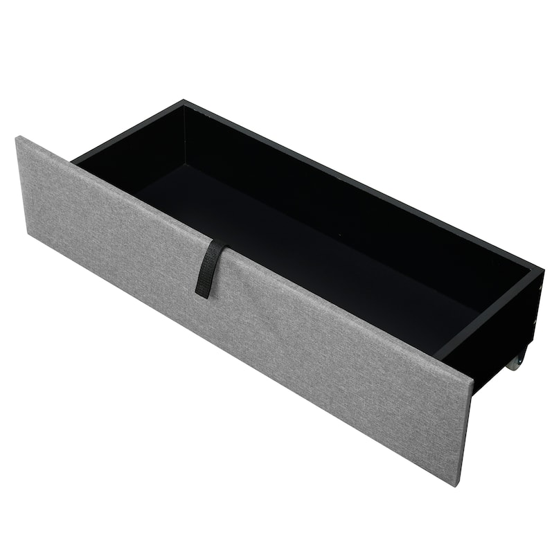Upholstered Platform Bed with Storage Headboard