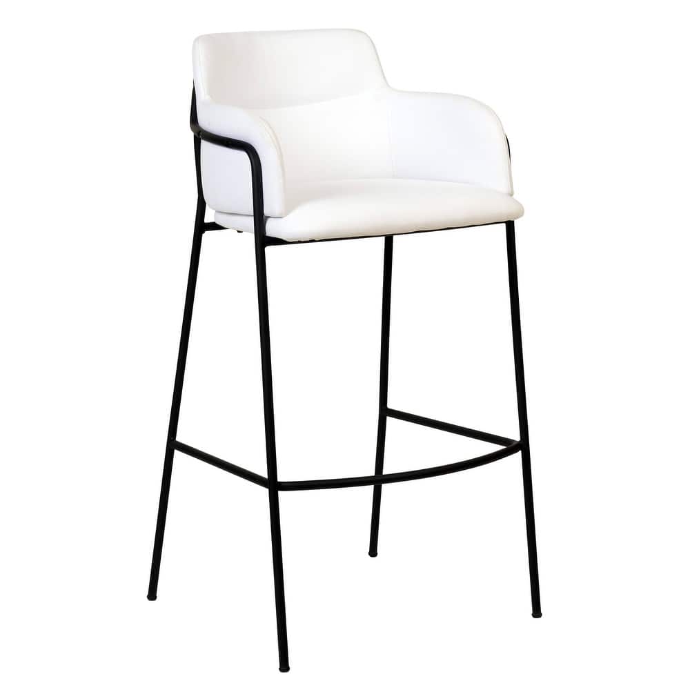 Axis Modern 40" Velvet Counter Height Bar Stool with Powder Coated Stainless-Steel Frame and Footrest for Home Bar