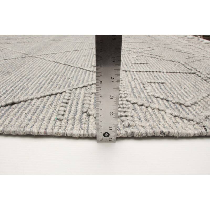 ECARPETGALLERY Braid weave Sienna Grey Wool Rug - 5'1 x 8'1