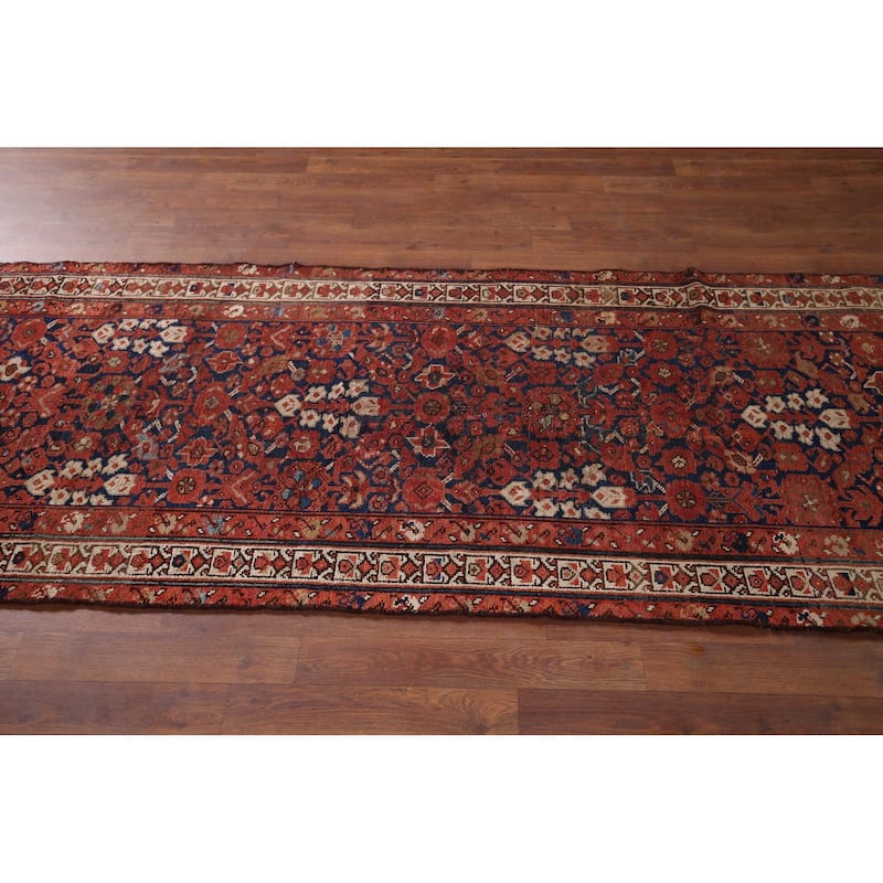 Malayer Antique Persian Runner Rug Handmade Wool Carpet - 3'1" x 13'3"