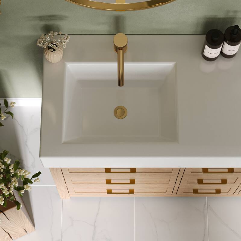 Modern 1-Handle Single Hole Bathroom Faucet with Anti-Slip Handle