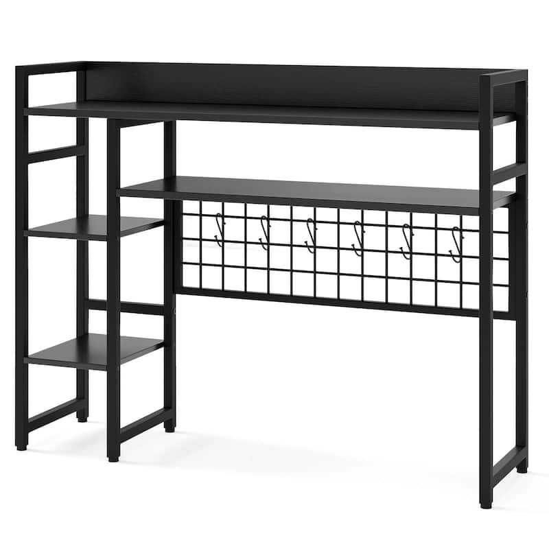 Costway Desk Shelf 4-Tier Desktop Display Rack with Metal Grid Panel & - See Details - Black
