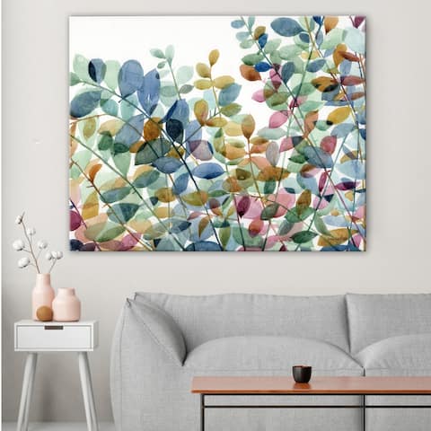 Painted Hedge Blue Gallery Wrapped Canvas Wall Art by Norman Wyatt Home