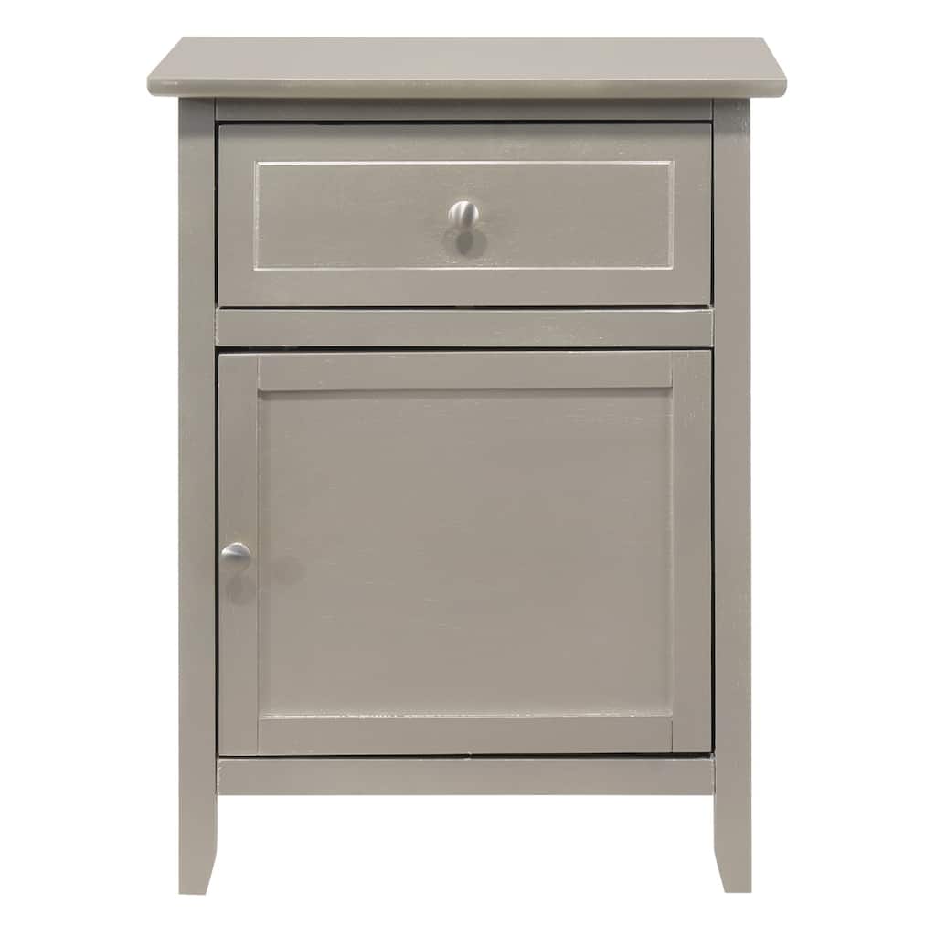 1-Drawer Silver Champagne Nightstand with Modern Classic Design and Storage, 25 Inch Versatile Side Table