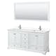 Option White, Chrome Trim, White Cultured Marble Top